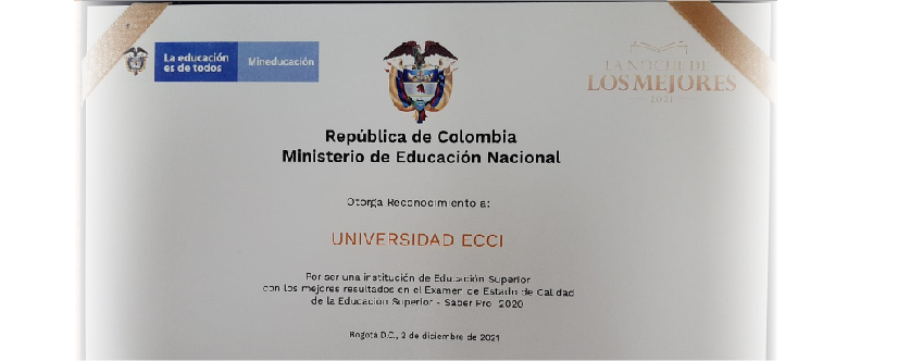 Universidad ECCI reconocida por MinEducación por altos resultados en pruebas saber PRO 2020